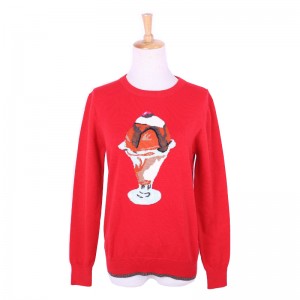 Saincheap Dearadh Icecream Jacquard 100% Geansaí Sliogán na mBan