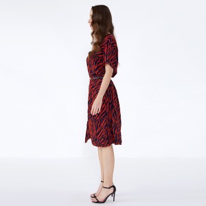 Club Striped Dearg Prairie Chic Women Éadaí 2019 Gúnaí Páirtí na mBan