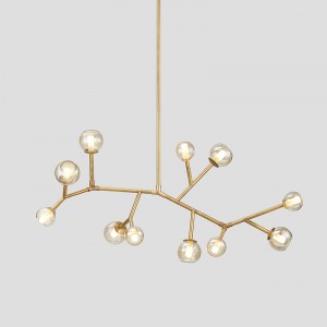 Pearsantacht Ghloine Simplí Seomra maireachtála Iarann ​​Seomra Óstán Seomra Chandelier Km2149