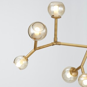 Pearsantacht Ghloine Simplí Seomra maireachtála Iarann ​​Seomra Óstán Seomra Chandelier Km2149