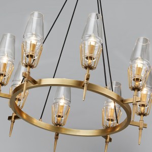 Pearsantacht Simplí Nordach Óstán Bhabhta Iarann ​​Gloine Chandelier Km2144