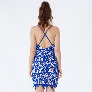 Ainmneacha na mBan Retro Sexu Back Open Evening Blue Dress