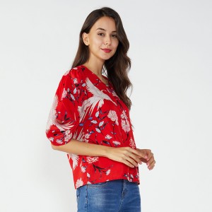 Barraí Mórdhíola Barraí Rhinestone Chiffon Blouse Barr Top Mná