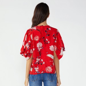 Barraí Mórdhíola Barraí Rhinestone Chiffon Blouse Barr Top Mná