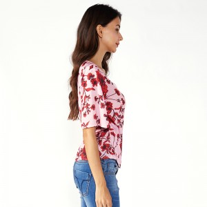 Blús Fancy mBan Floral Chiffon mBan Éadaí Tops
