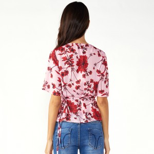 Blús Fancy mBan Floral Chiffon mBan Éadaí Tops