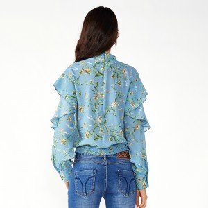 Mná Plus Méid Boho is déanaí Chiffon Tops agus Blúsléinte