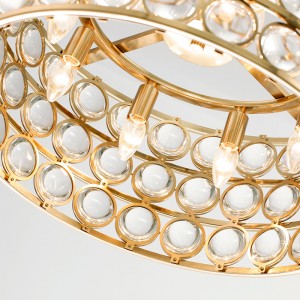 Óstán Nua-Aimseartha Gloine Miotal Nua Nordach Chandelier Km2136