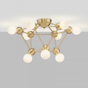 Pearsantacht Nua-Ealaíne Miotal Gloine Faisean Chandelier Km2134