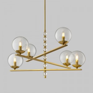 Dearadh Nua-Ealaíne Seomra maireachtála Faisean Gloine Ball Chandelier Km2131