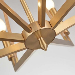 Óstán Iarann ​​Simplí Adhmaid Chruthaitheach Baile Chandelier Km2122