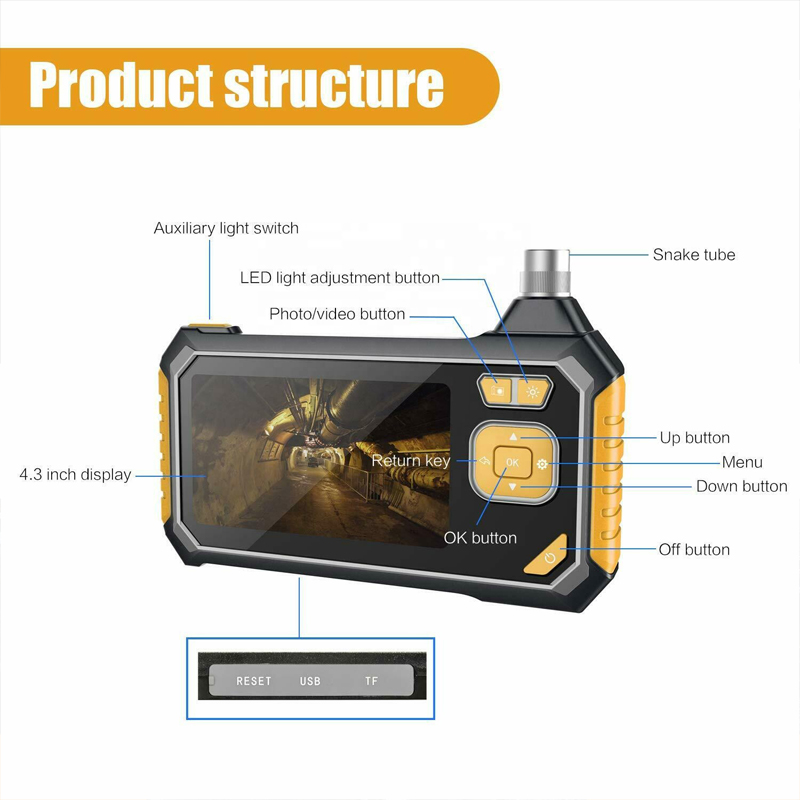 Endoscope Tionscail Boise le Scáileán LCD