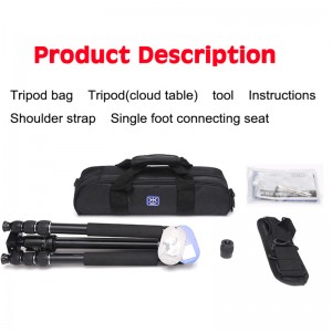 DIAT AM254A KH10 Ceamara Alúmanaim Tripod Chun Grianghrafadóireacht Stiúideo Gairmiúil Tripod Ceamara Lámhach Allamuigh