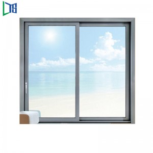 Púdar Cumhdach Oifig Sábháilteachta Lock Dath Champagne Dath Alúmanam Fráma Gloine Ingearach Fuinneog Ón tSín