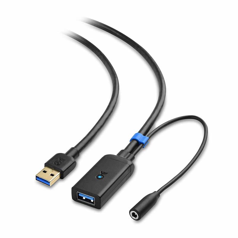 USB 3.0 Cábla Síneadh A Fir le Aimplitheoir Comharthaí Mná Corda Athsheoltóra le Cuibheoir Cumhachta 5V / 2A