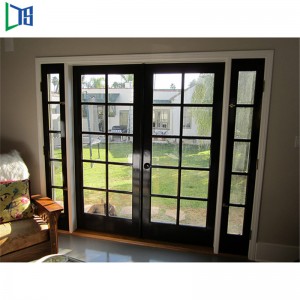 Doras Doras Gloine Alúmanaim Doras Doras Alúmanaim Cáisithe Snáthaide Swing le Cumhdach Púdair Gloiniú Dúbailte nó Grán Adhmaid Críochnaithe