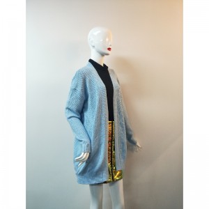 AN LITIR GORM GRID CARDIGAN RLWS0036F