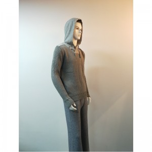 GRAY HOODED SWEATER RLMS0038F