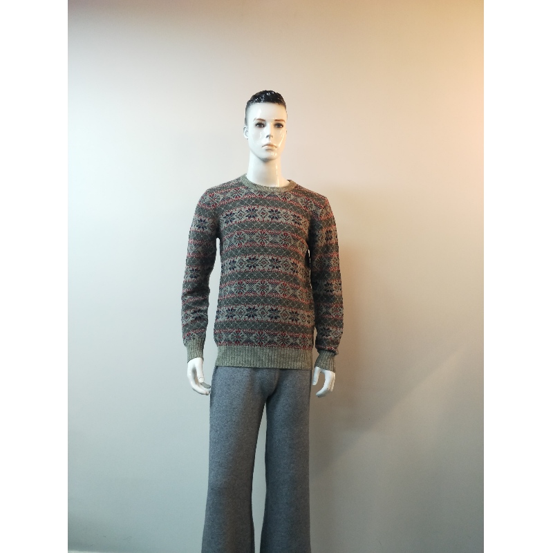 GRAY PRINT SWEATER RLMS0040F