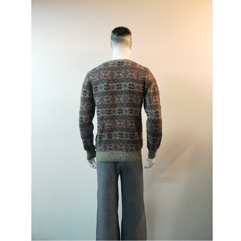 GRAY PRINT SWEATER RLMS0040F