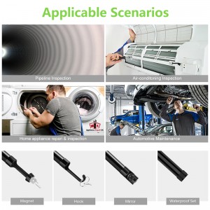 Endoscope Tionsclaíoch 1080P HD Dath 4.3inch Scáileán LCD Borescope Fócas Fada Ceamara Cigireachta i bhfad IP67 IPheld Digital Endoscope