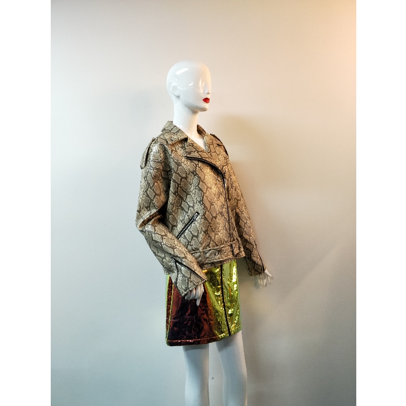 BROWN SERPENTINE PU JACKET RLWPJ0009N