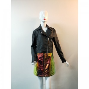 BLACK PU BIKET JACKET RLWPJ0010N