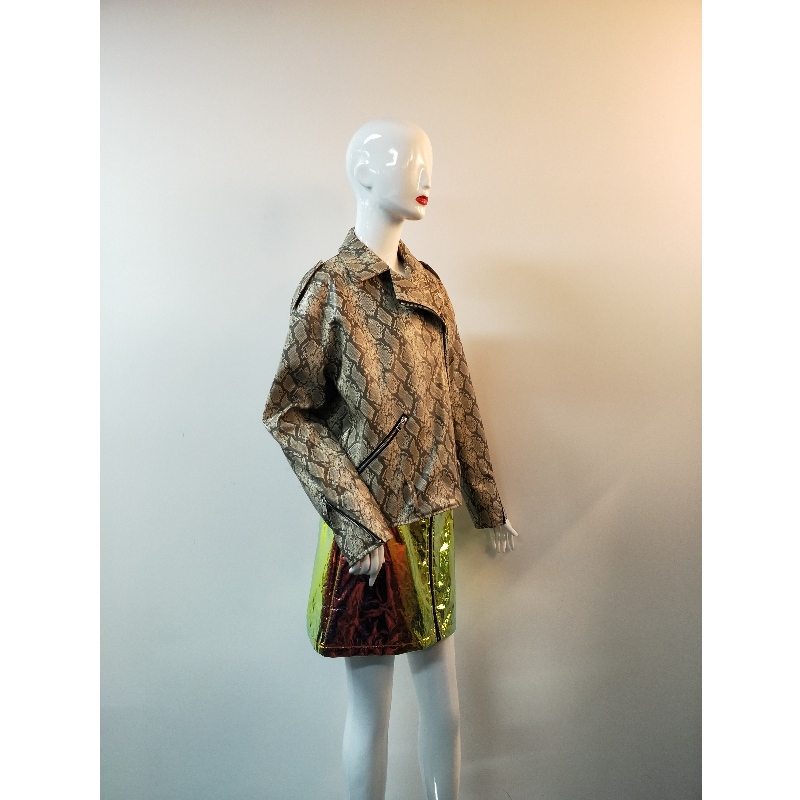 BROWN SERPENTINE PU JACKET RLWPJ0024N