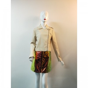 KHAKI LEATHAIR BICER JACKET RLWPJ0026N