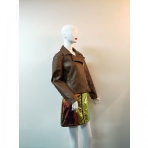 BEANNÓIR BROWN PU JACKET RLWPJ0029N