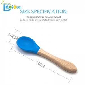 Saincheaptha Lógó Bambú Baby Tools Grád Bia Silicone Baby Spoons Baby spúnóga nádúrtha saor in aisce