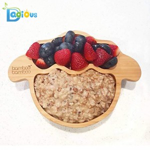 Pláta Bheathú Beaga Uirlisí Linbh Dearadh Babaí agus Socraigh Pláta Bambú Coigeartaithe Cuí Coigeartaithe