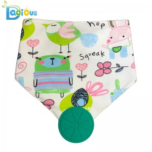 Inchúlaithe 100% Nádúrtha Cotton Baby Boy Teething Bibs Baby Bib Flamingo Teething Bandana Bib