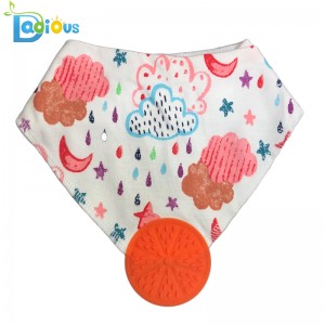Teachtaireacht Linbh \u0026 Lapadán Bandana Bib Muslin Bibs Bandana Drool Bibí le Teether