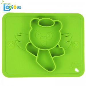 Lógó Saincheaptha Pláta um Bheathú Linbh píosa Silicone Baby Pláta le Cup Súchán An chuid is mó de na Tráidirí Ardchathaoireacha
