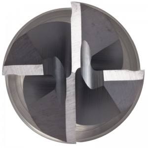 Muileann Deireadh Srón Chearnóg Charbide, Gearradh Críochnaithe, Roughing agus Críochnaithe TiAlN, Helix Céime 30, 4 Fliúit, 2.5 \