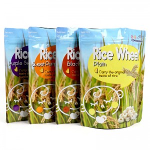 pacáiste mála bia in-in-aischurtha nó málaí pacála mála ríse mála le zipper ar a bharr