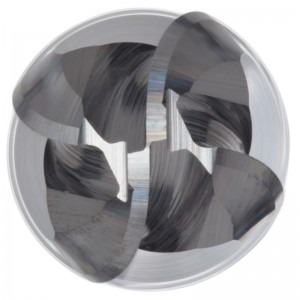 Muileann Deireadh Srón Carbide Ball, Reach Breise Fada, Críoch Críochnaithe (Bright), 30 Deg Helix, 4 Flute, 3 \