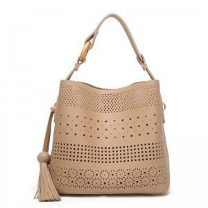 Mórdhíol Hollow Ciseal Aonair PU Mála Siopadóireachta Leathar Le Tassels