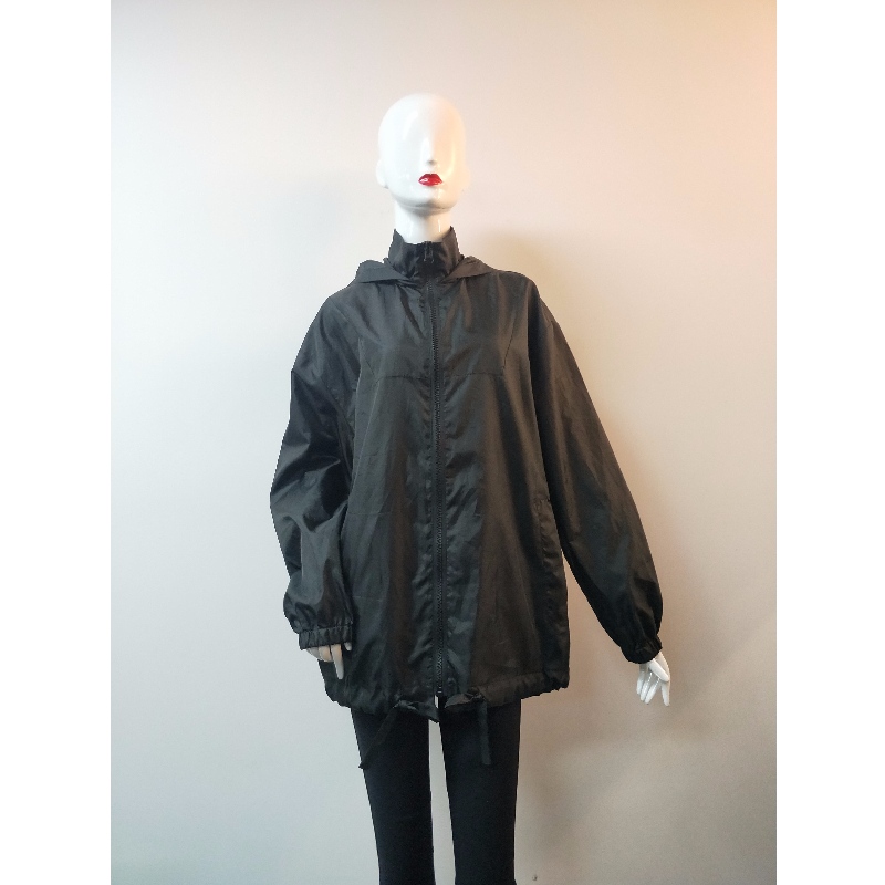 BLACK WINDBREAKER BLACK JACKET RLWWJ0006