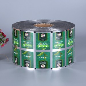 Rolla scannán pacáistiú scragall alúmanaim plaisteach plaisteach le haghaidh saicéid caife tae bainne