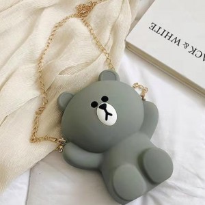 Mála cailín mála cartúin silicone mála gleoite fón póca silicone iompróidh an slabhra pearsantacht mála satchel ghualainn oblique