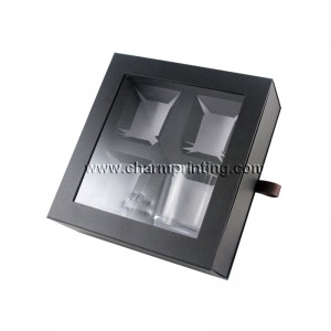 Bosca Bronntanais Dath Chustaim Bán le Fuinneog Phlaisteach