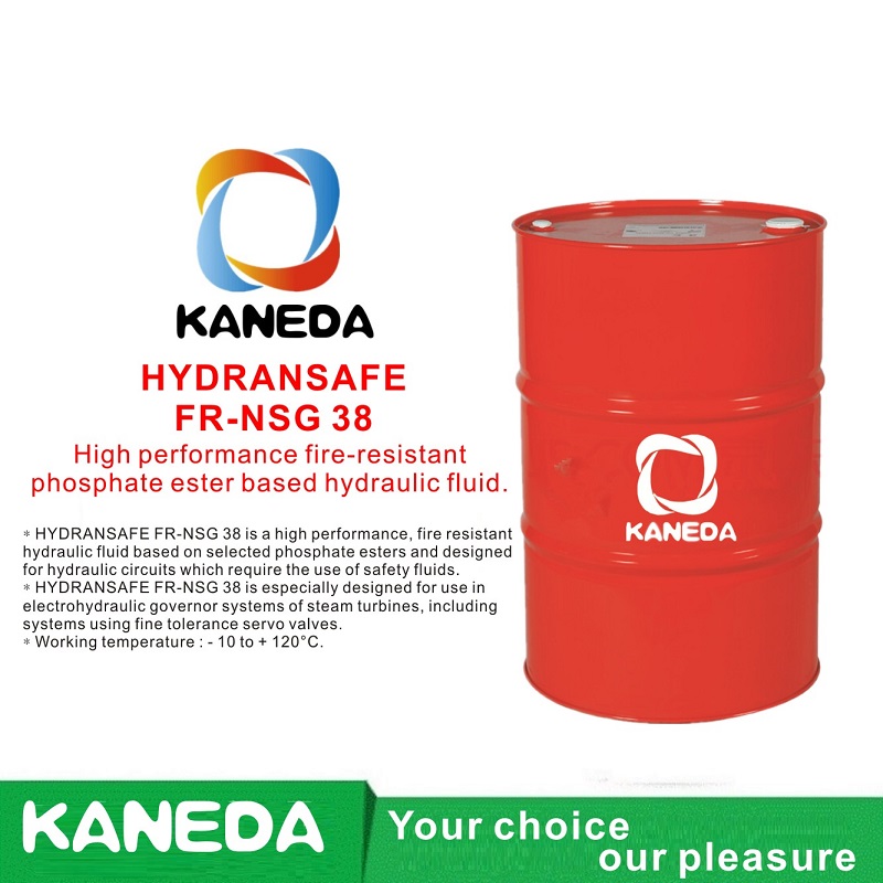 KANEDA HYDRANSAFE FR-NSG 38 Sreabhán hiodrálach atá bunaithe ar eistir fosfáite tine ardfheidhmíochta.