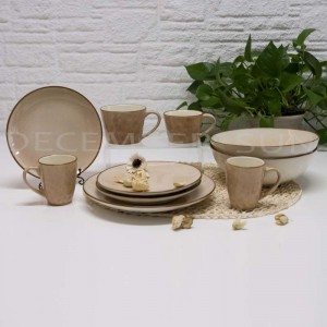 Sraith dinnéar ceirmeach simplí