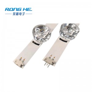 d'ardchaighdeán Bhí stíleanna soilse LG faoi stiúir stiallacha teilifíse lionsa mór LG