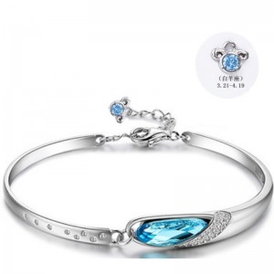 Sterling airgid 925 zirconia ciúbach sapphire zodiac gemstone mná bracelet 101