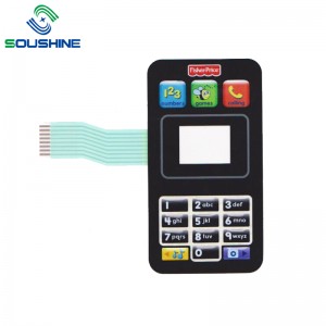 Keypad membrane cnaipe cabhraithe 6 chaighdeán ard le cónascaire