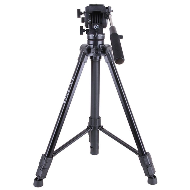 Seasann Kingjoy VT-1500 Físeán Ceamara Tripod Inchoigeartaithe le Ceann Sreabhán Insamhlaithe Tarraingthe Tilt