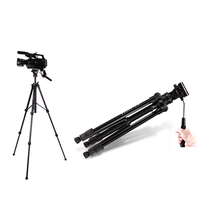 Seasann Kingjoy VT-1500 Físeán Ceamara Tripod Inchoigeartaithe le Ceann Sreabhán Insamhlaithe Tarraingthe Tilt